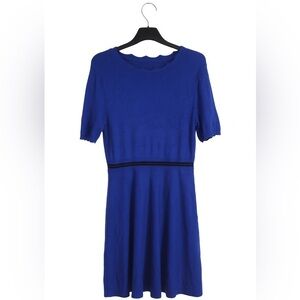 Maison Jules Blue & Black Trim Knit Dress Small